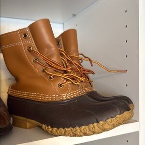 L.L. Bean Tan and Black Winter Boots